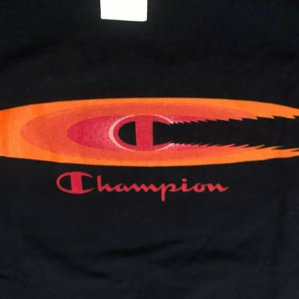 Vintage Champion Radiating C Logo NBA Navy Color T-Shirt Men's Large NWT VTG - Picture 2 of 4